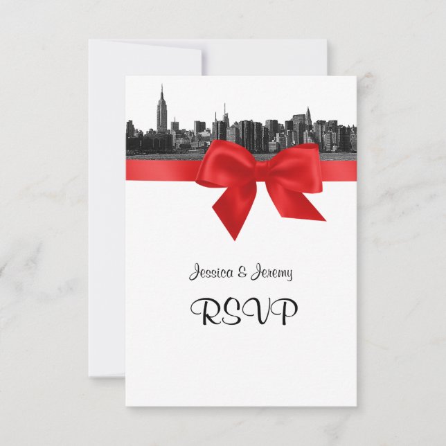 Menú de RSVP de silueta amplia de NYC grabado en B (Anverso)