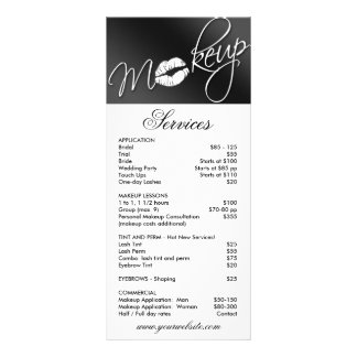 Menú de servicio Cosmetólogo de Belleza de la tarj