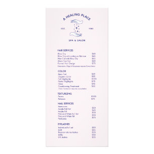 Menú de servicio de spa de salón de belleza para m