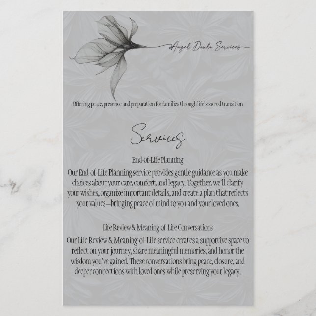 Menú de Servicios (Frente)