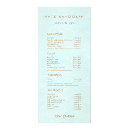 Menú de servicios Aqua Blue Salon Spa