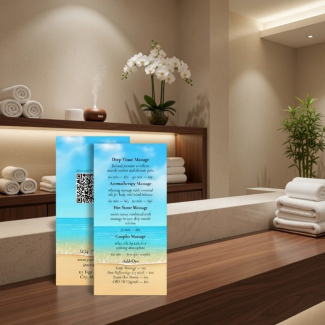 Menú de servicios de masaje de spa de playa person (Subido por el creador)