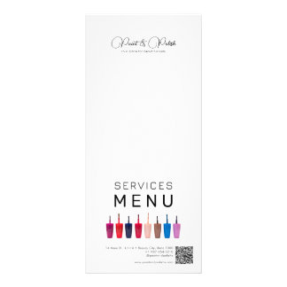 Menú de servicios de salón de uñas de color polaco