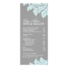 Menú de servicios de salón y spa