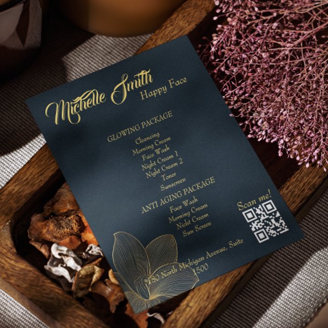 Menú de Servicios Empresariales Código Qr de Estet (Business Service Menu Esthetician Qr Code Flyer)