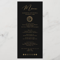 Menú de sol y luna celestes Versión de oro y negro