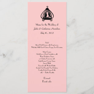 Menú de tabla Boda rosa y negro de moda