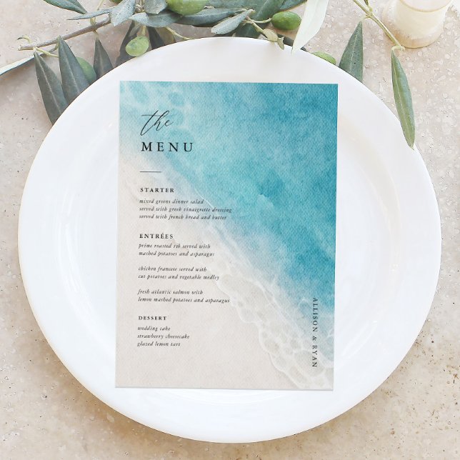 Menú de tarjetas planas de menú de la mesa de boda (Subido por el creador)