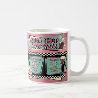 Menú de taza de café de tienda de soda antigua — D