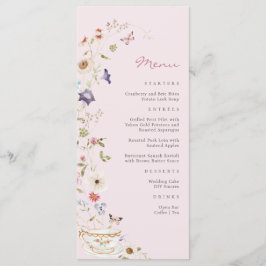 Menú de té de la ducha de novia