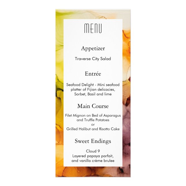 Menú de tinta de la fantasía de otoño (Frente)