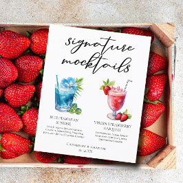 Menú de verano de los cócteles de la firma de la p