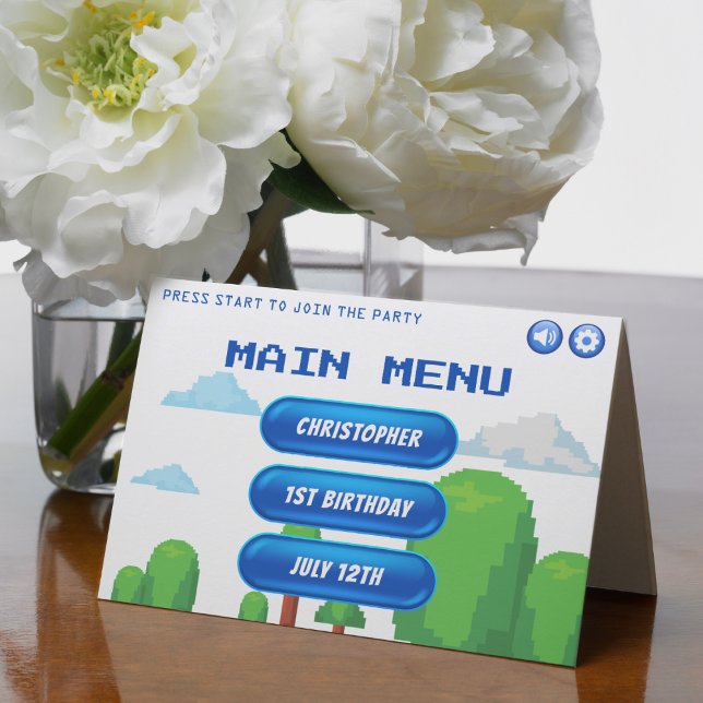 Menú de videojuego retro fiesta de cumpleaños núme (Subido por el creador)
