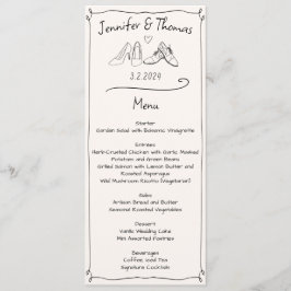 Menú de zapatos de Boda de Doodle con mano eclécti