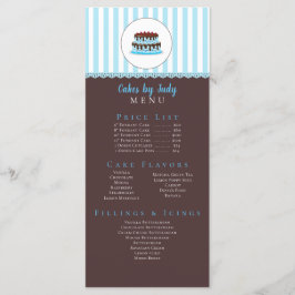 Menú Decorador de pastelería Whimsicial Blue & Brown Ba