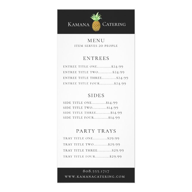 Menú del abastecimiento de la piña (Frente)