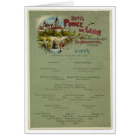 Menú del almuerzo, hotel de Ponce de León, St