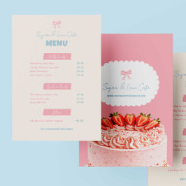 Menú del Café Pink Bow Panadería Personalizada Pas