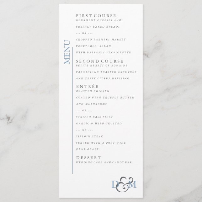 Menú del lago glaciar de 4" x 9" (Anverso)