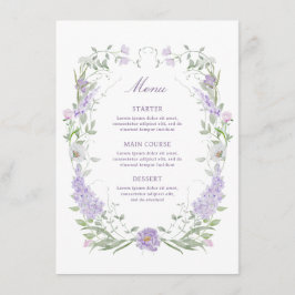 Menú del marco de la lavanda de Lilac floral