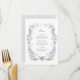 Menú del marco de la lavanda de Lilac floral