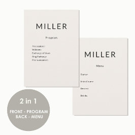 Menú del Programa de Boda Arquitectónico