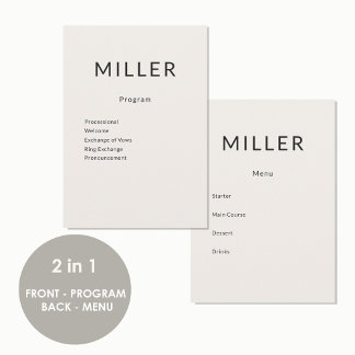 Menú del Programa de Boda Arquitectónico