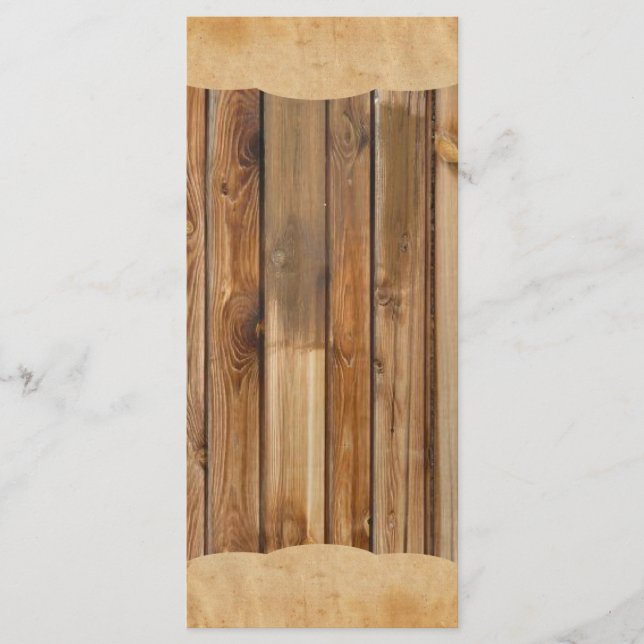 Menú del programa de bodas rústicas para el pergam (Anverso)