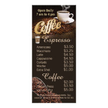 Menú del restaurante Coffee Shop y lista de precio