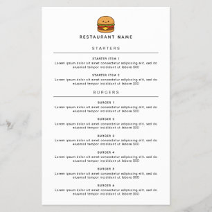 Menú del restaurante Cute Burger