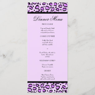 Menú delgado de encargo de la cena del estampado