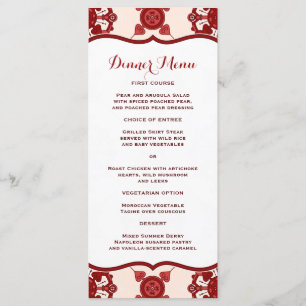 Menú delgado de la cena del modelo rojo elegante