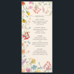 Menú Delicado jardín florido de flores silvestres Boda<br><div class="desc">Delicada tarjeta de menú Wedding con flores de flores silvestres. ¡Ideal para disfrutar de un jardín, un exterior o un boho! Flores secas o prensadas en tonos pastel vivos y mudos. ¡Se puede cambiar toda la redacción! Perfecto para cualquier ocasión, cumpleaños, fiesta de compromiso, graduación, retiro o ducha de novia....</div>