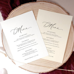 Menú Delicate caligrafía Boda romántico moderno