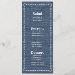 Menú Denim azul y alambre barb 2