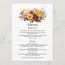 Detalles de invitado de boda floral granate y amar