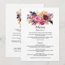 Detalles de invitados florales rosados, púrpura, n