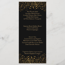 Menú Día de Boda Puntos de Oro y Negro de Moda