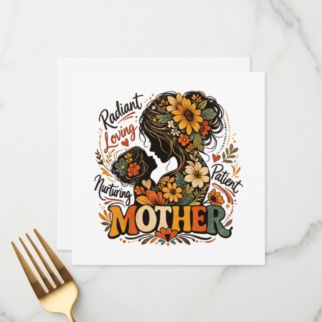 Menú día de la madre radiante amorosa y nutridora (Anverso/Reverso In Situ)
