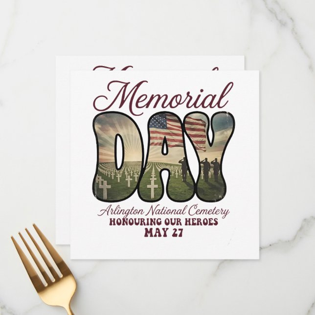 Menú Día de los Caídos Cementerio Nacional de Arlington (Anverso/Reverso In Situ)