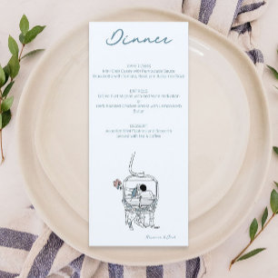 Menú dibujo del boda de esquí
