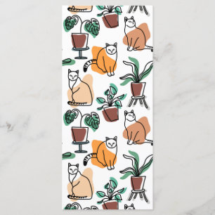 Menú Dibujo en línea de gatos y flores