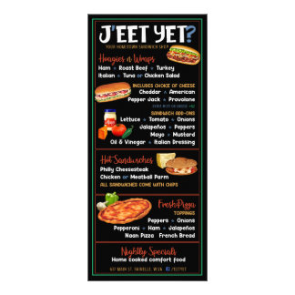 Menú diseñado por el personalizado Sandwich Shop D