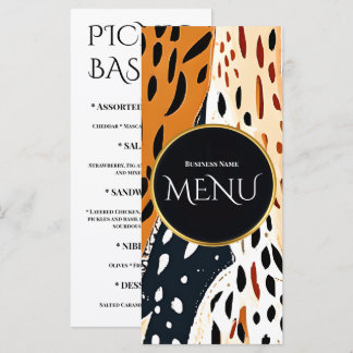 Menú Diseño de Eventos Moderno Safari con Estampado de