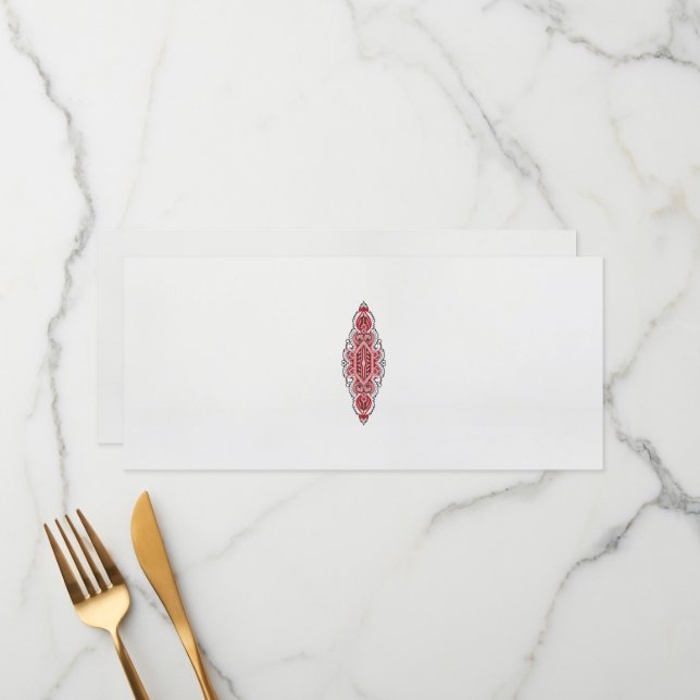 Menú diseño de un patrón rojo y blanco (Anverso/Reverso In Situ)