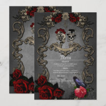 Diseño gótico con calaveras frescas