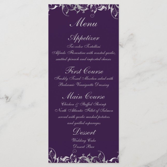 Menú diseño personalizado (Anverso)