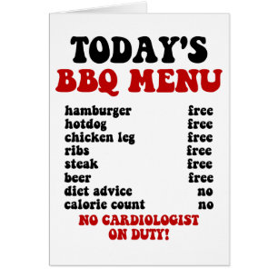 Menú divertido de la barbacoa