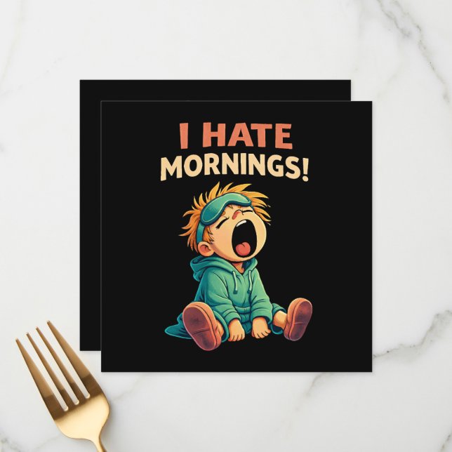 Menú Divertido Odio las Mañanas Soñoliento (Anverso/Reverso In Situ)
