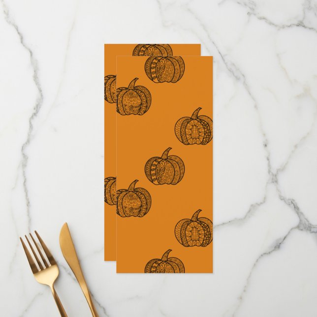 Menú Dodles de Halloween calabazas de boho mandala de o (Anverso/Reverso In Situ)